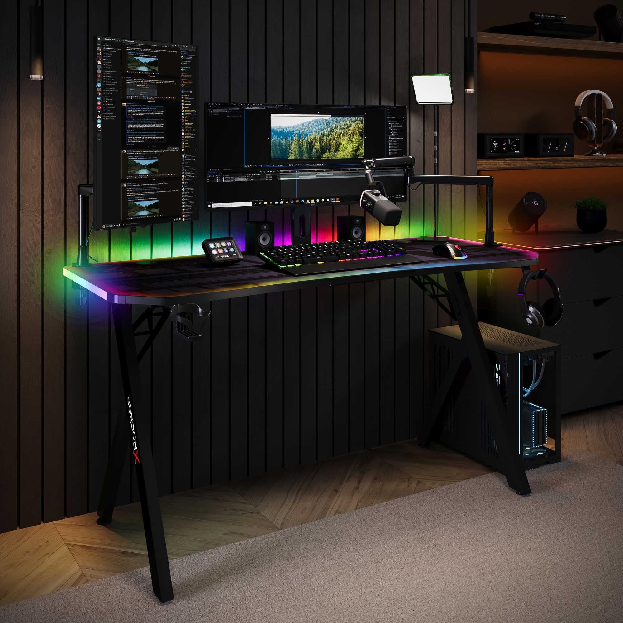 X Rocker Lumio RGB Gaming Desk with Lighting & App Control (XL